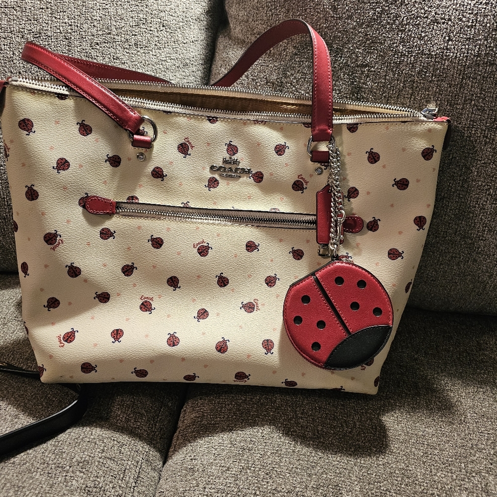 Coach Ladybug Tote with Ladybug Coin Purse